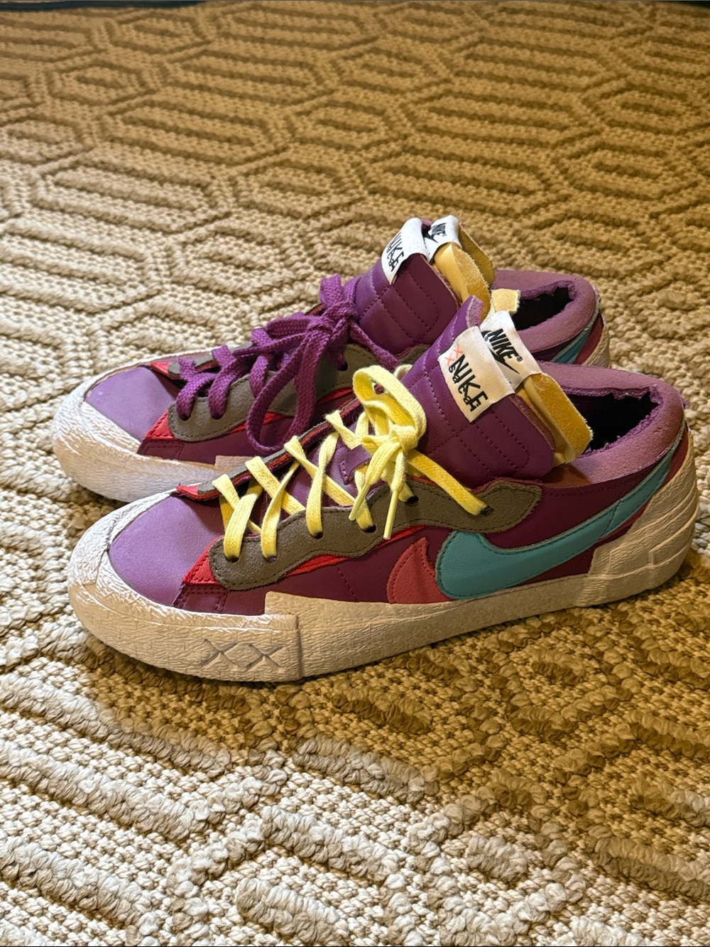 Nike x Sacai x KAWS Blazer Low “Purple Dusk” Sneakers – Multi Color